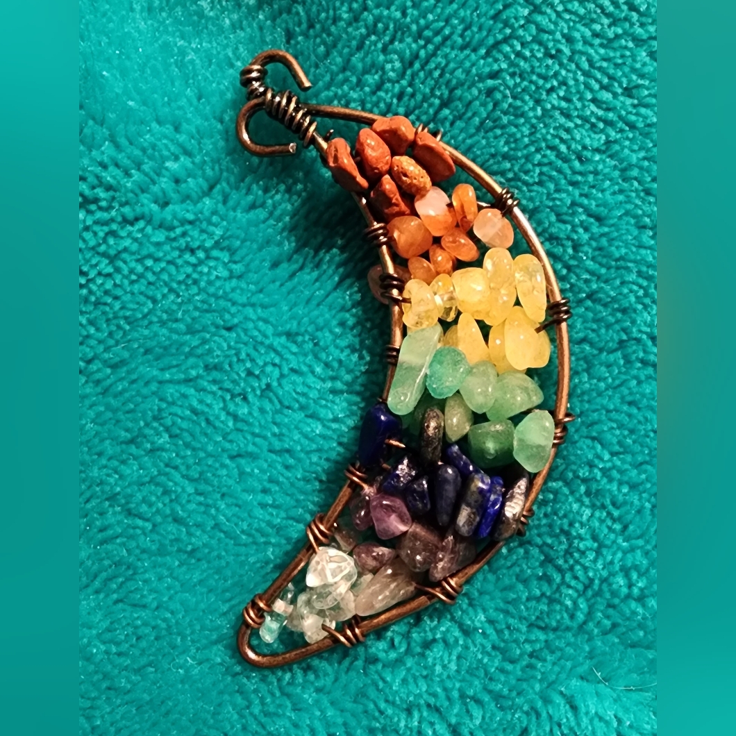 Handmade Chakra Half Moon Necklace